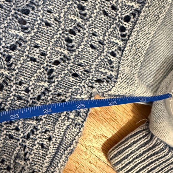 Altard State Distressed Blue Knit Pullover Sweatshirt - Picture 6 of 6